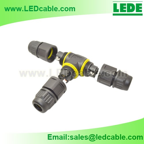 Ip68 waterproof t type cable connector, solderless